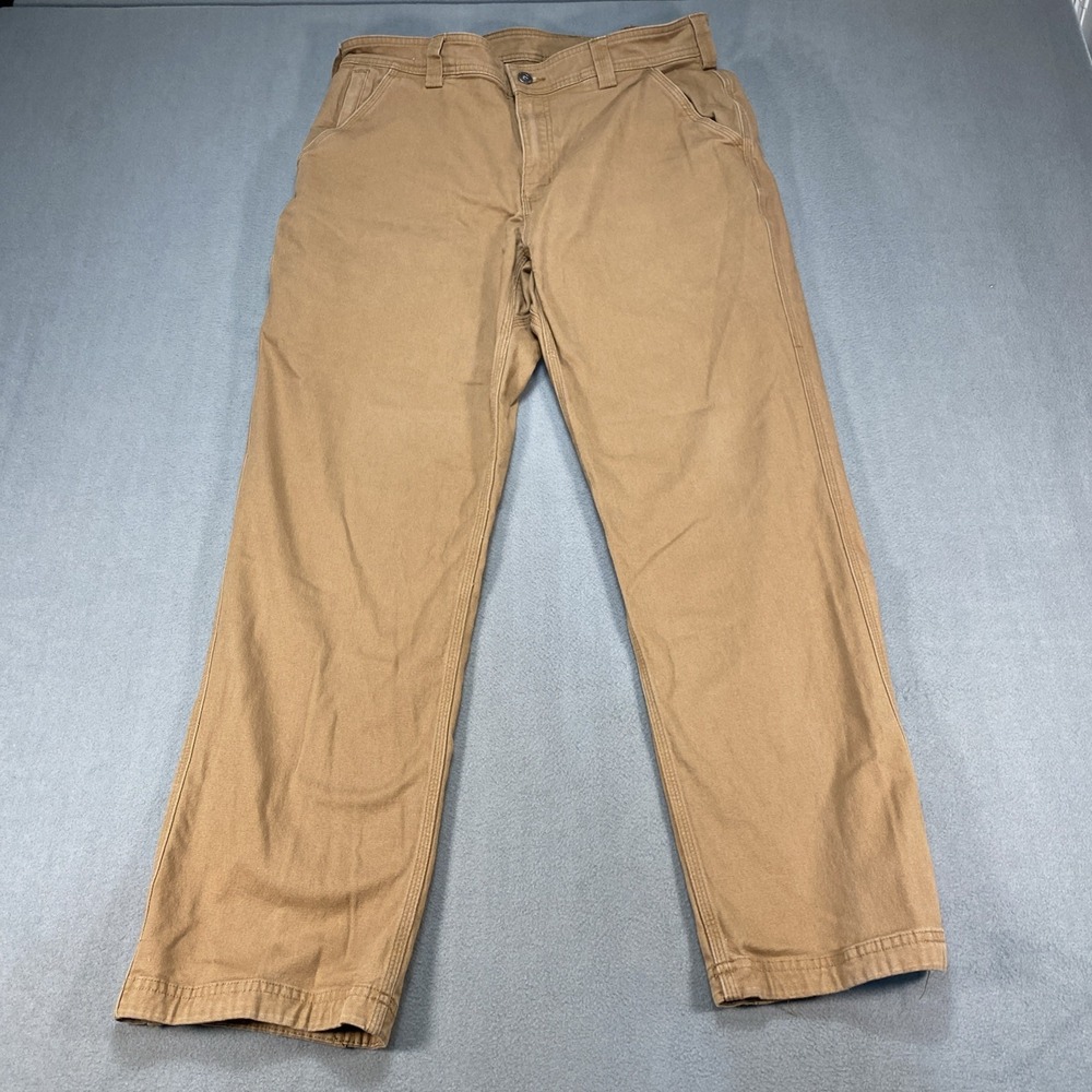 Duluth Flex Fire Hose Mens 34x30 Standard Fit Utility Pants Tan